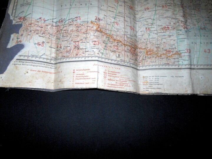 WW2 German Luftwaffe 1:2000000 Fliegerkarte – PILOT MAP – BATTLE OF BRITAIN RARE — image 13
