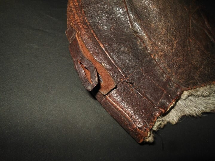 WW2 Imperial Japanese Navy – LEATHER FLIGHT HELMET – WINTER – FOR RESTORATION — image 10