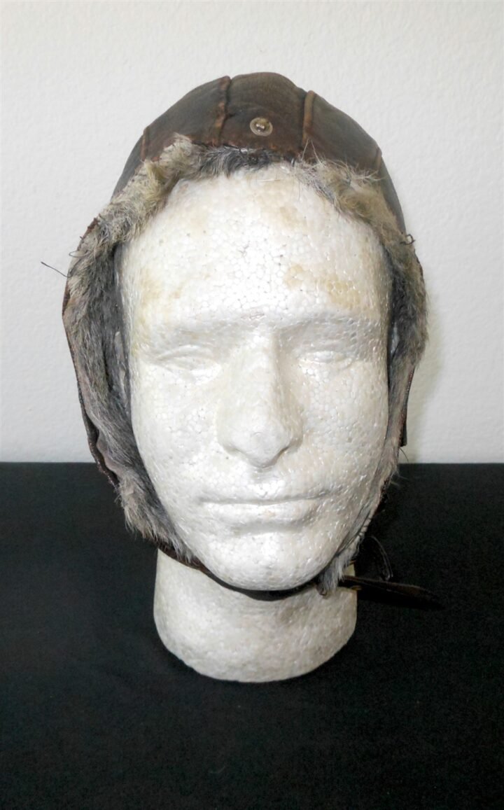 WW2 Imperial Japanese Navy – LEATHER FLIGHT HELMET – WINTER – FOR RESTORATION — image 2