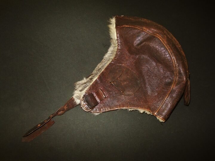 WW2 Imperial Japanese Navy – LEATHER FLIGHT HELMET – WINTER – FOR RESTORATION — image 5