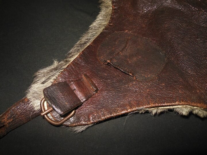 WW2 Imperial Japanese Navy – LEATHER FLIGHT HELMET – WINTER – FOR RESTORATION — image 6