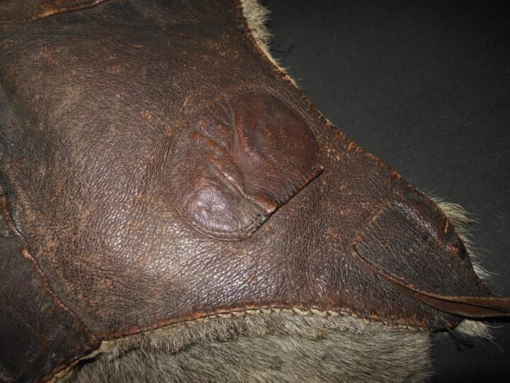 WW2 Imperial Japanese Navy – LEATHER FLIGHT HELMET – WINTER – FOR RESTORATION — image 8