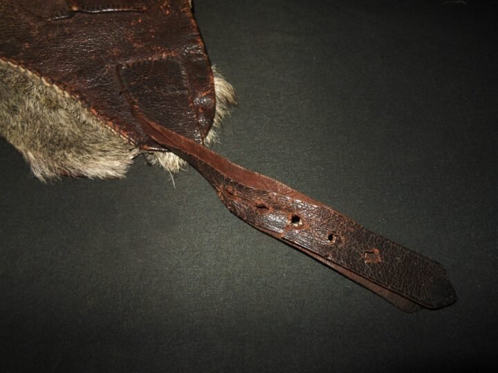 WW2 Imperial Japanese Navy – LEATHER FLIGHT HELMET – WINTER – FOR RESTORATION — image 9