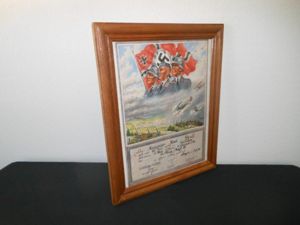 WW2 German Luftwaffe – NAMED PRESENTATION SERVICE CERTIFICATE – FLAK …