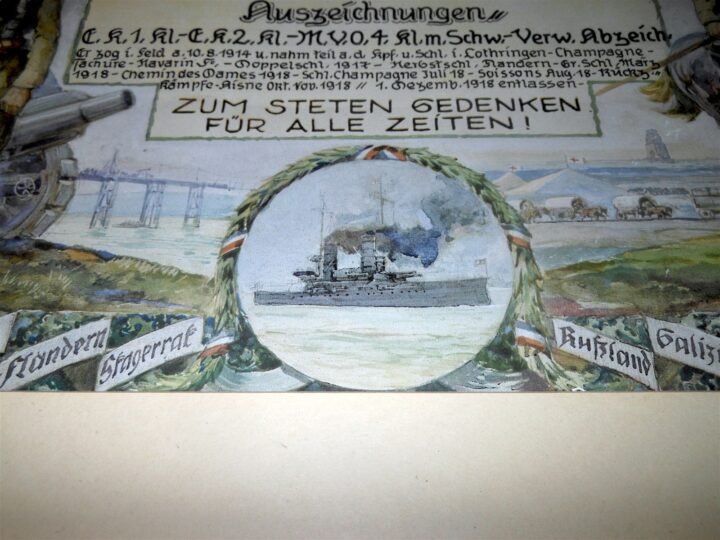 WW1 Prussian Army – NAMED PRESENTATION SERVICE CERTIFICATE – ARTILLERY – V. NICE — image 10