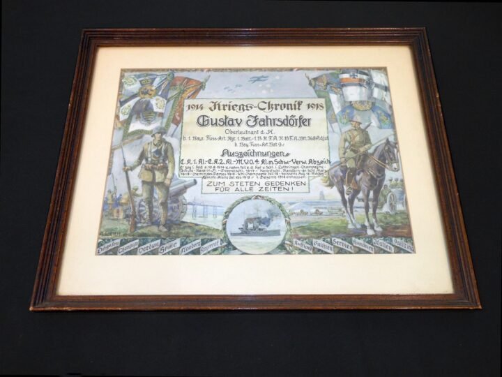 WW1 Prussian Army – NAMED PRESENTATION SERVICE CERTIFICATE – ARTILLERY – V. NICE — image 5