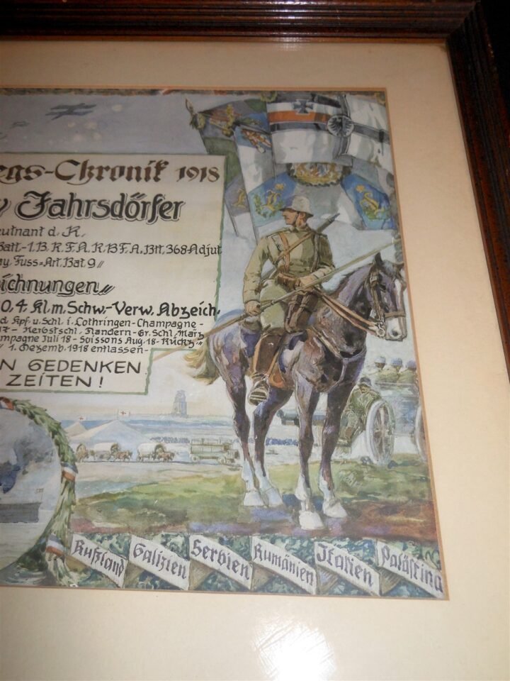 WW1 Prussian Army – NAMED PRESENTATION SERVICE CERTIFICATE – ARTILLERY – V. NICE — image 9