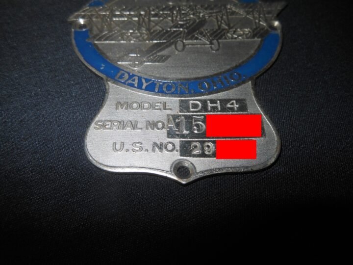 WW1 USAAS Army Aircraft – MAIN FUSELAGE DATA PLATE – DH-4 'LIBERTY PLANE' – RARE — image 3