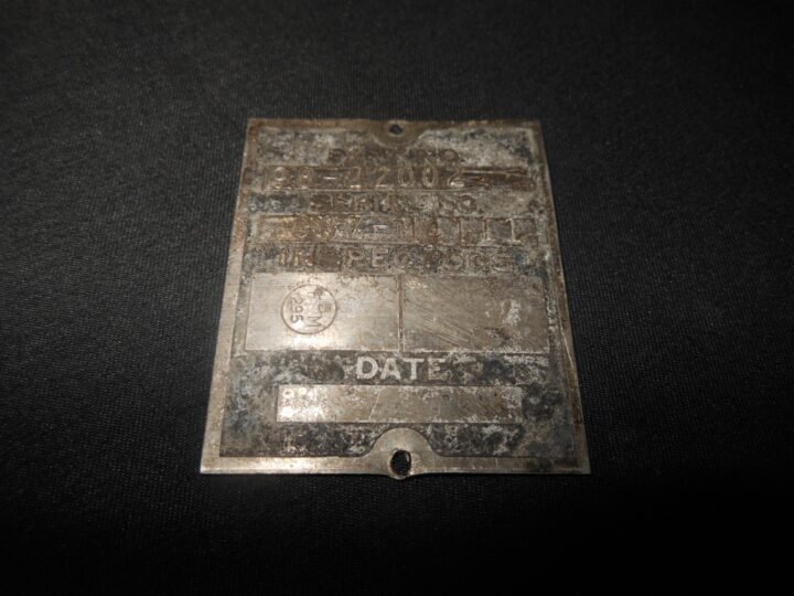 WW2 USAAF Army Aircraft – MAIN PART ACCEPTANCE DATA PLATE – B-25 Mitchell – NICE — image 2