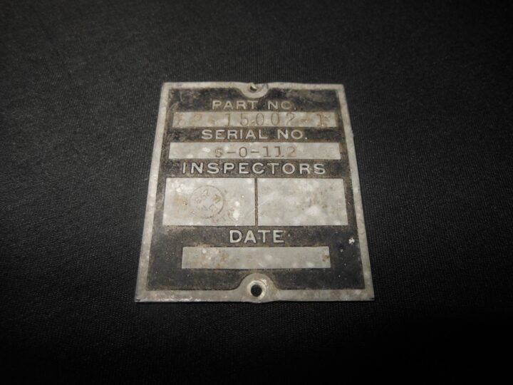 WW2 USAAF Army Aircraft – MAIN PART ACCEPTANCE DATA PLATE – B-25 Mitchell – NICE — image 2