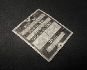 WW2 USAAF Army Aircraft – MAIN PART ACCEPTANCE DATA PLATE …