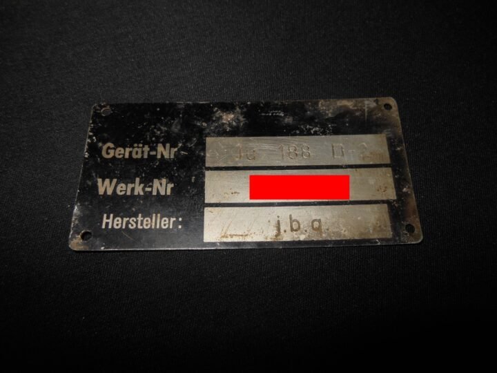 WW2 German Luftwaffe Aircraft Typenschild – MAIN DATA PLATE – Ju188 D-2 – NICE! — image 2