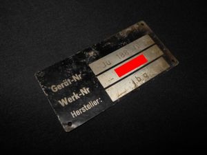 WW2 German Luftwaffe Aircraft Typenschild – MAIN DATA PLATE – …