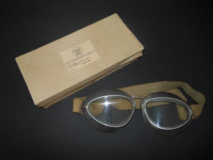 WW2 German Luftwaffe – WAGENER MODEL 306 PILOT GOGGLES – LATE – NICE! — image 2