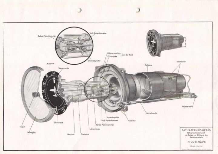WW2 German Luftwaffe Führertochterkompass – NAVIGATIONAL COMPASS – Fw190 Me110 — image 11