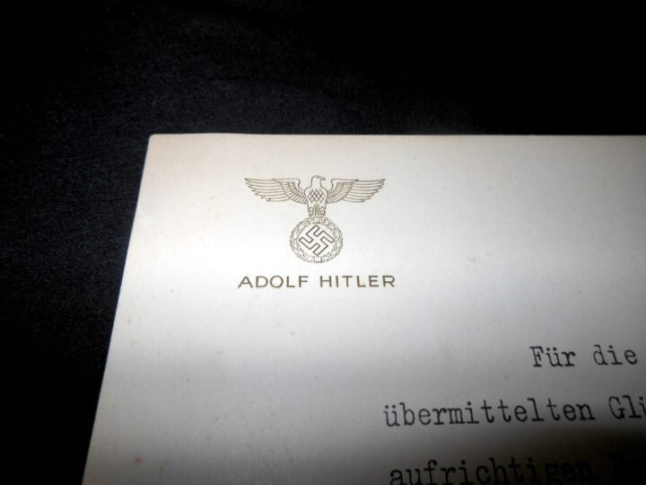 WW2 German Wehrmacht NSDAP – ADOLF HITLER – BIRTHDAY THANK-YOU CARD – NICE! — image 3