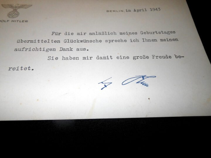 WW2 German Wehrmacht NSDAP – ADOLF HITLER – BIRTHDAY THANK-YOU CARD – NICE! — image 4