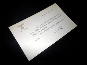 WW2 German Wehrmacht NSDAP – ADOLF HITLER – BIRTHDAY THANK-YOU …