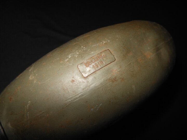 WW1 German Heer M1915 / M1917 Feldflasche – ENAMELED STEEL CANTEEN & CORK – NICE — image 5