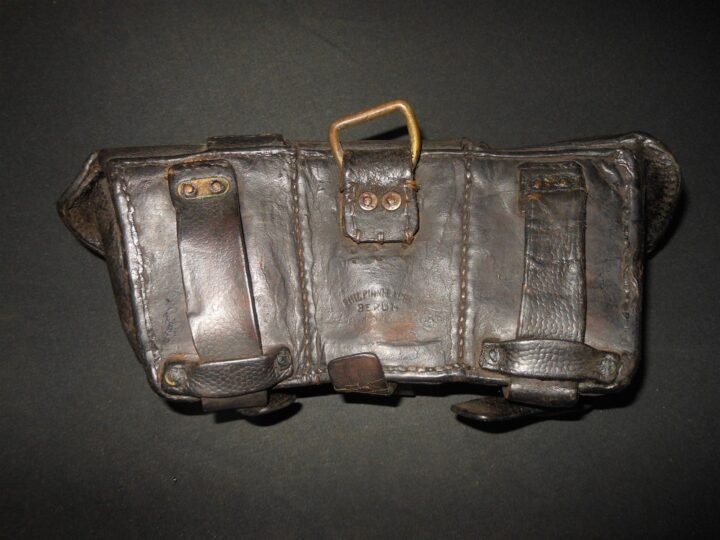 WW1 Imperial Prussian Army – GEW98 LEATHER AMMUNITION POUCH – UNIT MARKED – NICE — image 4