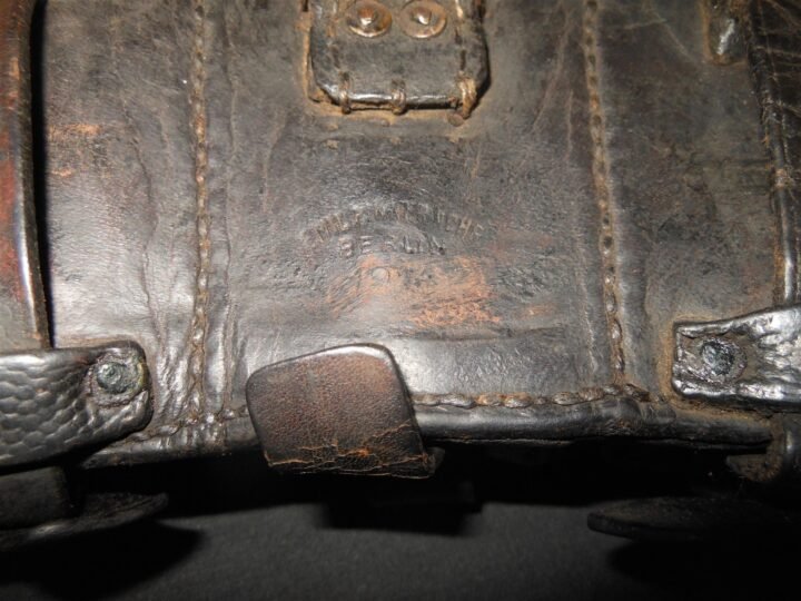 WW1 Imperial Prussian Army – GEW98 LEATHER AMMUNITION POUCH – UNIT MARKED – NICE — image 5