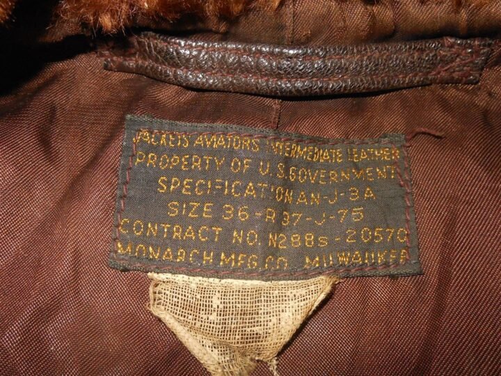 WW2 US NAVY – AN-J-3A LEATHER PILOT FLIGHT JACKET – MONARCH – NAMED – VERY NICE! — image 15