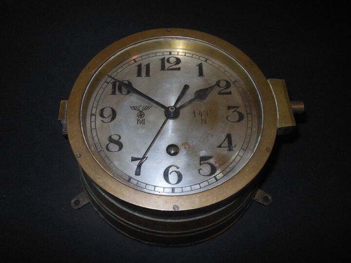 WW2 German Kriegsmarine Kieninger & Obergfell – U-BOAT & SHIP CLOCK – VERY NICE! — image 3