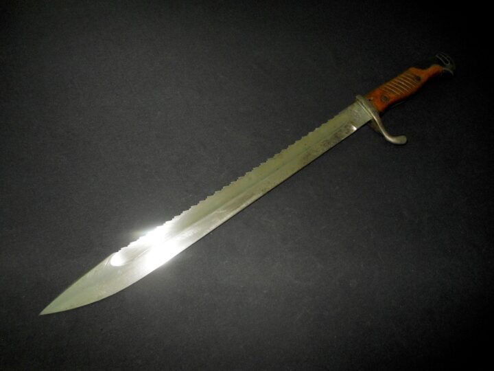 WW1 Prussian Army S98/05 mS Seitengewehr – SAWBACK BUTCHER BAYONET – VERY NICE! — image 3