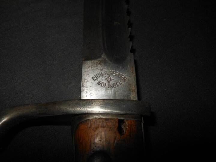 WW1 Prussian Army S98/05 mS Seitengewehr – SAWBACK BUTCHER BAYONET – VERY NICE! — image 9