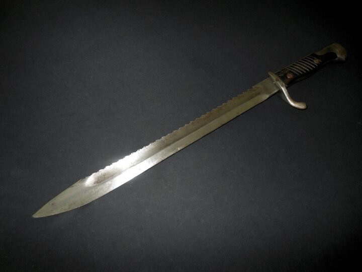 WW1 Prussian Army S98/05 mS Seitengewehr – SAWBACK BUTCHER BAYONET – VERY NICE! — image 3