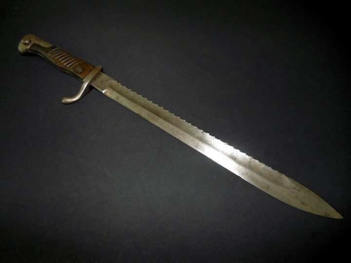 WW1 Prussian Army S98/05 mS Seitengewehr – SAWBACK BUTCHER BAYONET – VERY NICE! — image 9