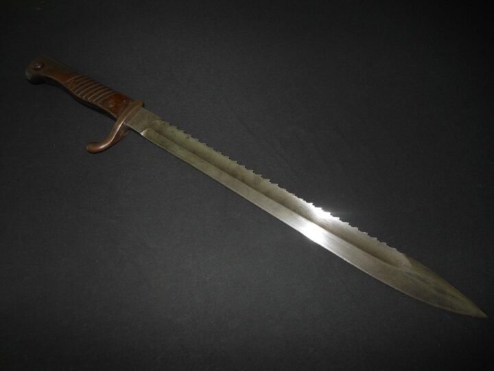 WW1 Prussian Army S98/05 mS Seitengewehr – SAWBACK BUTCHER BAYONET – VERY NICE! — image 7