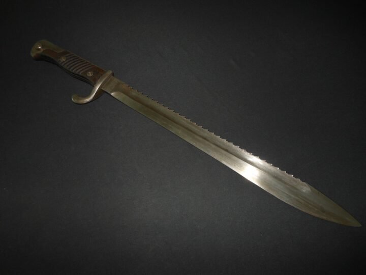 WW1 Prussian Army S98/05 mS Seitengewehr – SAWBACK BUTCHER BAYONET – DUAL MAKER! — image 6