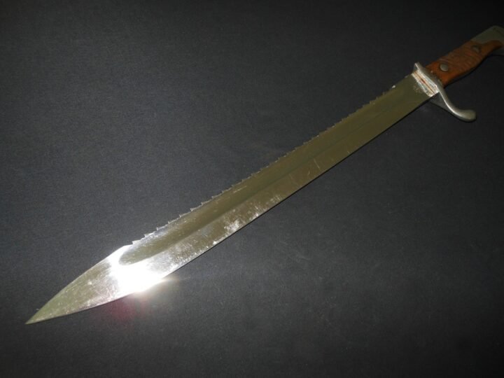 WW1 Prussian Army S98/05 mS Seitengewehr – SAWBACK BUTCHER BAYONET – VERY NICE! — image 5