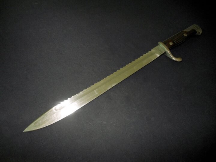 WW1 Prussian Army S98/05 mS Seitengewehr – SAWBACK BUTCHER BAYONET – VERY NICE! — image 3