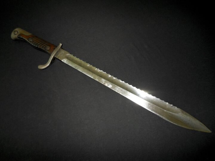 WW1 Bavarian Army S98/05 a.A. m.S. Seitengewehr – SAWBACK BUTCHER BAYONET – RARE — image 7