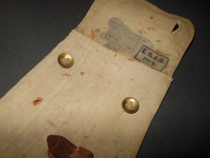 WW1 Prussian Heer Zeltausrüstung – TENT POLE & PIN CARRY BAG W/CONTENTS – NICE! — image 7