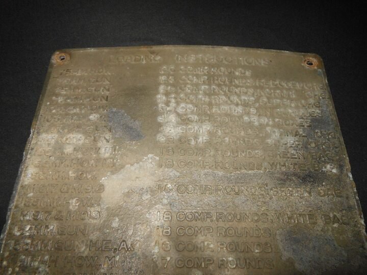 WW2 US Army – M10 AMMUNITION TRAILER LOADING DATA PLATE – VERY NICE! — image 4