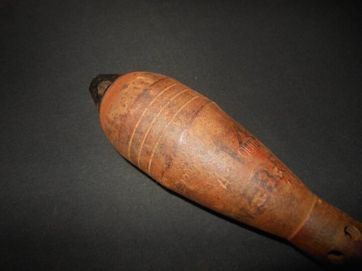 WW2 German Wehrmacht W.Gr.36 – 5.0 CM MORTAR ROUND w/ BAKELITE FUSE – Le.Gr.W.36 BARN FIND – VERY NICE! — image 3