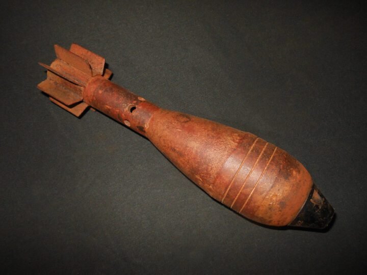 WW2 German Wehrmacht W.Gr.36 – 5.0 CM MORTAR ROUND w/ BAKELITE FUSE – Le.Gr.W.36 BARN FIND – VERY NICE! — image 5