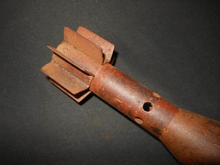 WW2 German Wehrmacht W.Gr.36 – 5.0 CM MORTAR ROUND w/ BAKELITE FUSE – Le.Gr.W.36 BARN FIND – VERY NICE! — image 6