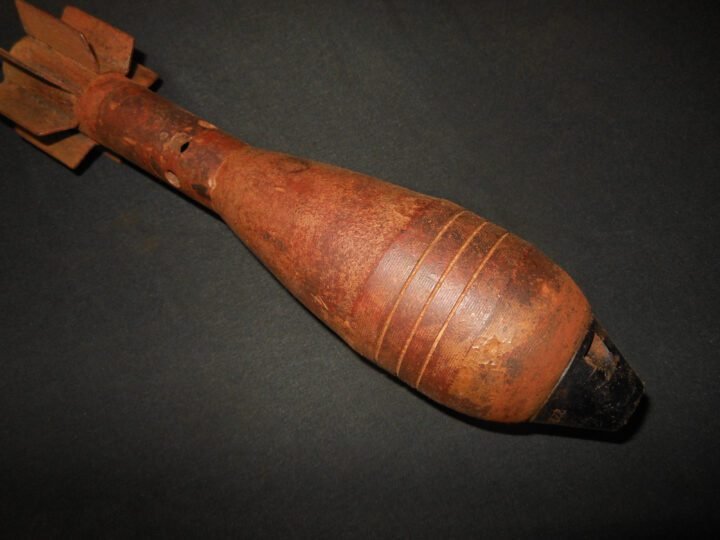 WW2 German Wehrmacht W.Gr.36 – 5.0 CM MORTAR ROUND w/ BAKELITE FUSE – Le.Gr.W.36 BARN FIND – VERY NICE! — image 7