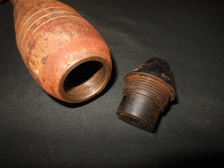 WW2 German Wehrmacht W.Gr.36 – 5.0 CM MORTAR ROUND w/ BAKELITE FUSE – Le.Gr.W.36 BARN FIND – VERY NICE! — image 9