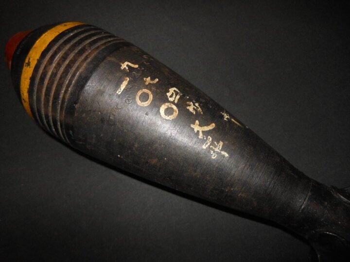 WW2 Imperial Japanese Army / Navy – TYPE 100 – 81mm MORTAR ROUND – INERT – VERY NICE! — image 5