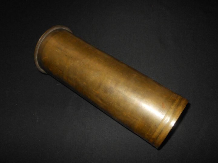 WW1 German Army – 7.7cm FK 16 ARTILLERY SHELL CASING – OCT 1917 – NICE! — image 3