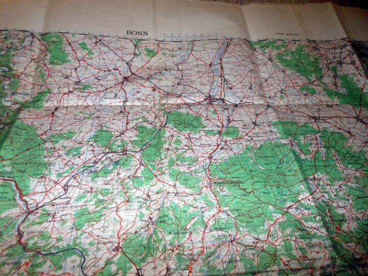 WW2 British War Office Army – 1:100,000 TOPOGRAPHICAL MAP – BONN – 1944 – NICE! — image 3