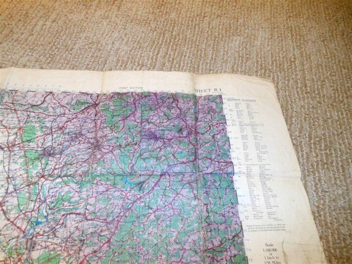 WW2 British War Office Army – 1:100,000 TOPOGRAPHICAL MAP – KOLN – 1944 – NICE! — image 2