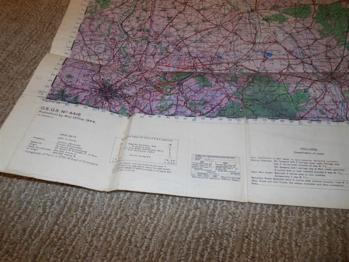 WW2 British War Office Army – 1:100,000 TOPOGRAPHICAL MAP – KOLN – 1944 – NICE! — image 4