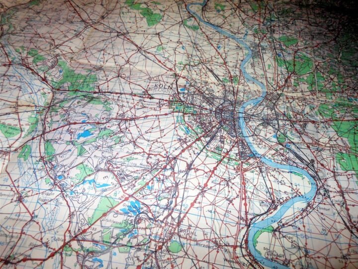 WW2 British War Office Army – 1:100,000 TOPOGRAPHICAL MAP – KOLN – 1944 – NICE! — image 8