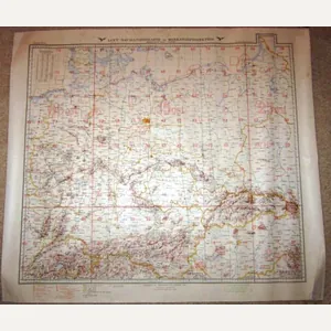 WW2 German Luftwaffe Navigationskarte – 1:2000000 NAVIGATIONAL MAP – GERMANY